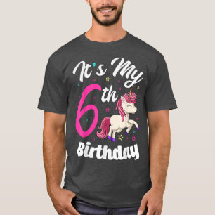 Camiseta It's My 6th Birthday Unicorn Six Bday Party Celebr