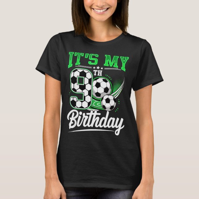 Camiseta It's My 9th Birthday Boy Soccer Ball 9 Year Old Nu (Anverso)