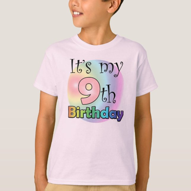 Camiseta It's my 9th Birthday (girl) (Anverso)