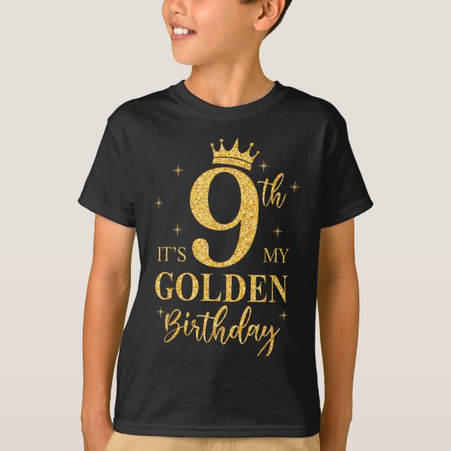 Camiseta It's My 9th Golden Birthday Girl 9 Year Old Bday K (Anverso)