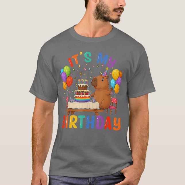 Camiseta Its My Birthday Capybara Lovers Birthday Party Kid (Anverso)