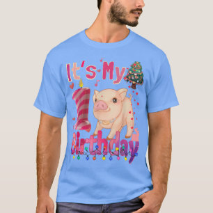 Camiseta Its My Birthday Girl Pig 1 Years Old Girls Pig 335