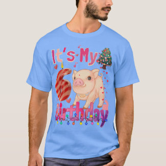 Camiseta Its My Birthday Girl Pig 6 Years Old Girls Pig Pre