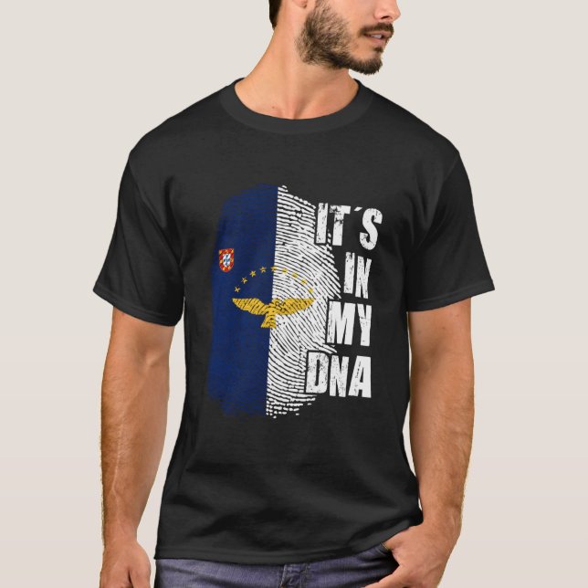 Camiseta Its My Dna Azores Flag Portugal Patriotic Portugue (Anverso)
