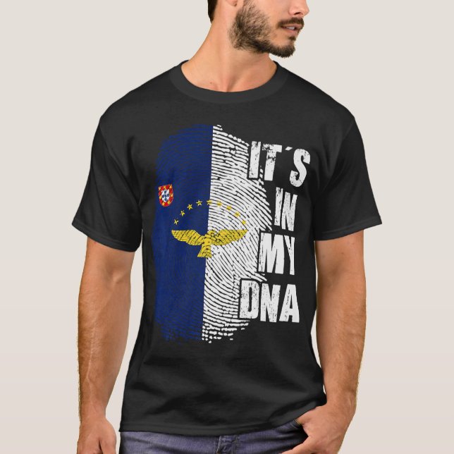 Camiseta Its my DNA Azores Flag Portugal Patriotic Portugue (Anverso)