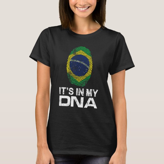 Camiseta IT'S MY DNA IN Flag National Pride Fingerprint Bra (Anverso)