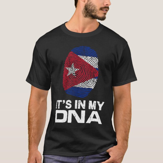 Camiseta IT'S MY DNA IN Flag National Pride Fingerprint Cub (Anverso)