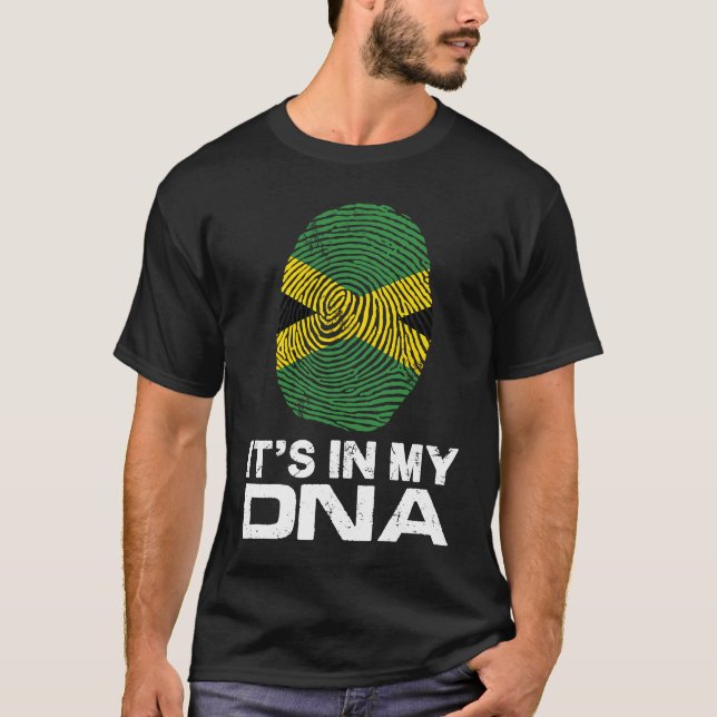 Camiseta IT'S MY DNA IN flag national pride fingerprint Jam (Anverso)