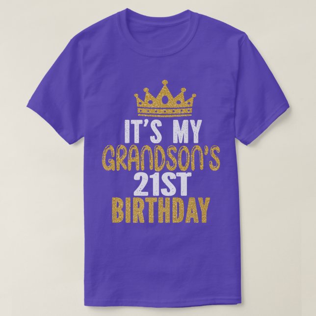 Camiseta It's My Grandson's 21st Birthday 21 Years Old Guy  (Diseño del anverso)