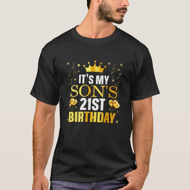 Camiseta It's My Son's 21st Birthday Happy Birthday 21 Year (Anverso)
