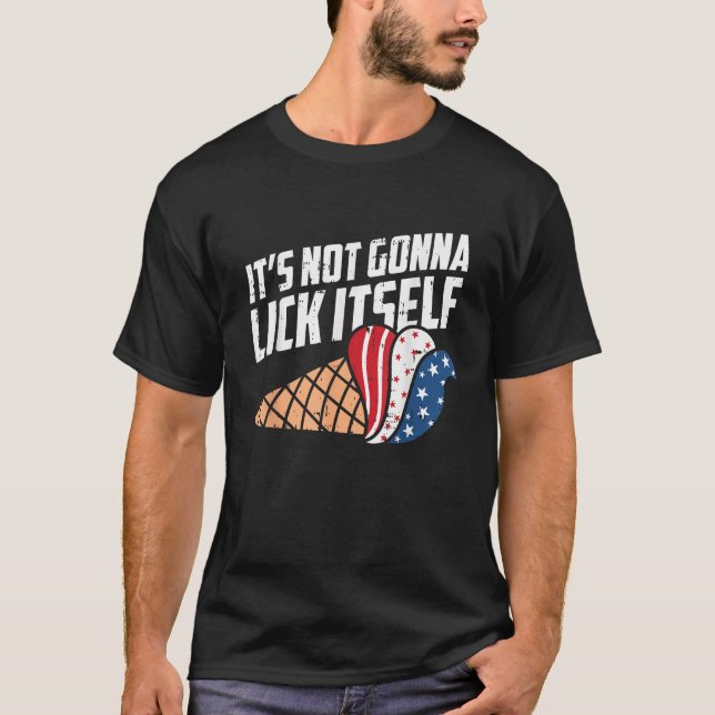 Camiseta Its Not Gonna Lick Itself 4th Of July Icecream Pat (Anverso)