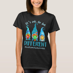 Camiseta It's Ok To Be Different Autism Awareness Gnomes 