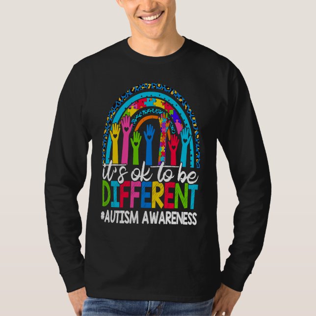 Camiseta It's Ok To Be Different Autism Awareness Leopard R (Anverso)