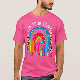 Camiseta It's OK To Be Different Autism Awareness Leopard R