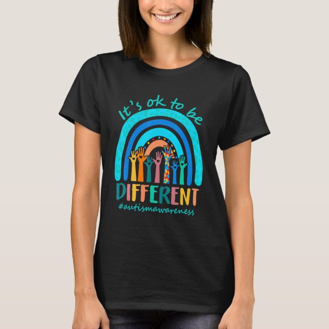 Camiseta It's Ok To Be Different Autism Awareness Leopard R (Anverso)