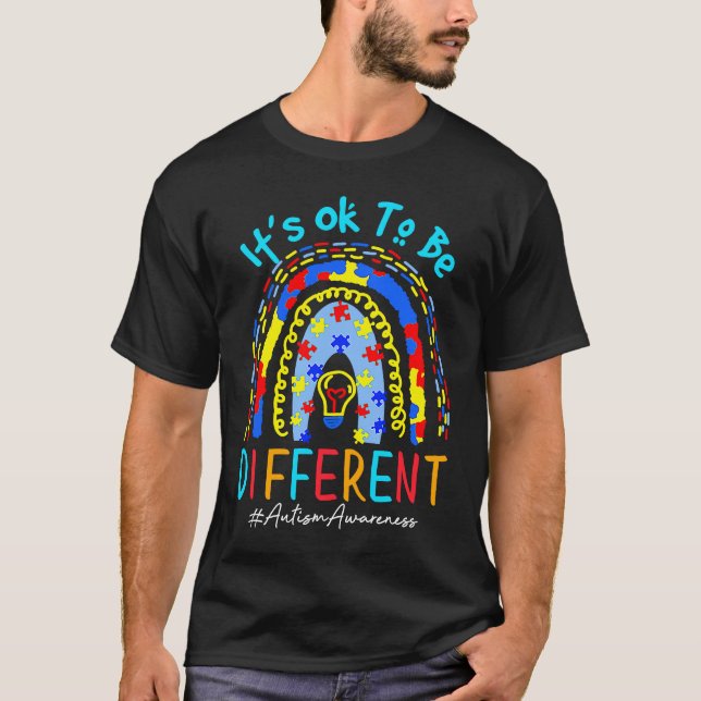 Camiseta Its Ok To Be Different Autism Awareness Puzzle Pie (Anverso)