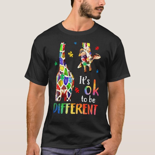 Camiseta Its Ok To Be Different Autism Awareness Puzzle Pie (Anverso)