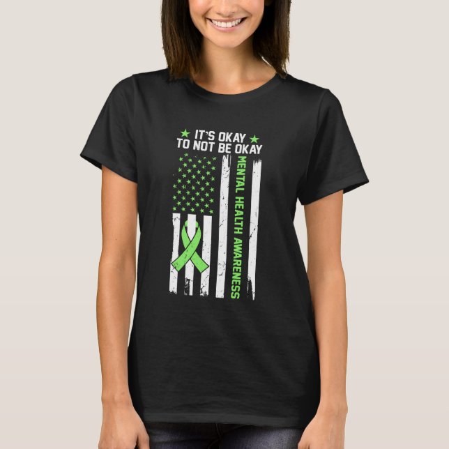 Camiseta It's Okay to Not Be Okay USA Flag Mental Health Aw (Anverso)