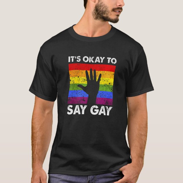 Camiseta It's Okay To Say Gay Awesome Retro Pride Designs P (Anverso)