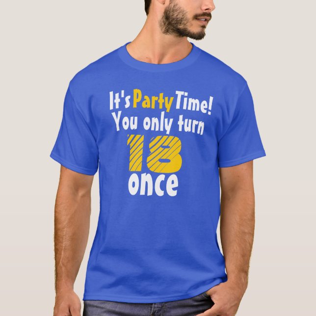 Camiseta It's party time you only turn 18 once (Anverso)