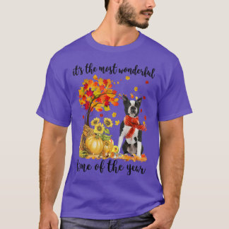 Camiseta It's The Most Wonderful Autumn Time Boston Terrier