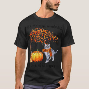 Camiseta It's The Most Wonderful Autumn Time Cat Scarf Pump