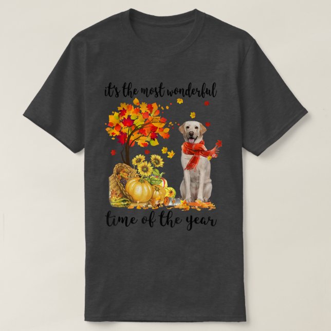 Camiseta It's The Most Wonderful Autumn Time Labrador Pumpk (Diseño del anverso)