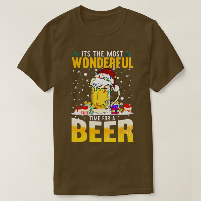 Camiseta Its The Most Wonderful Time For A Beer Christmas S (Diseño del anverso)