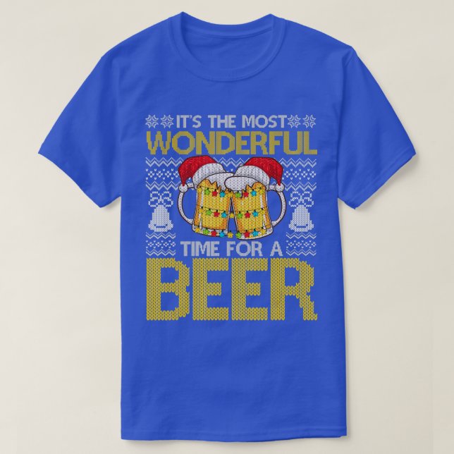 Camiseta Its The Most Wonderful Time For A Beer Christmas S (Diseño del anverso)