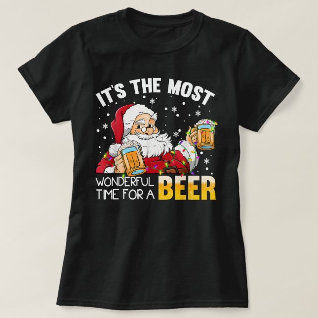 Camiseta Its The Most Wonderful Time For A Beer Christmas S (Diseño del anverso)