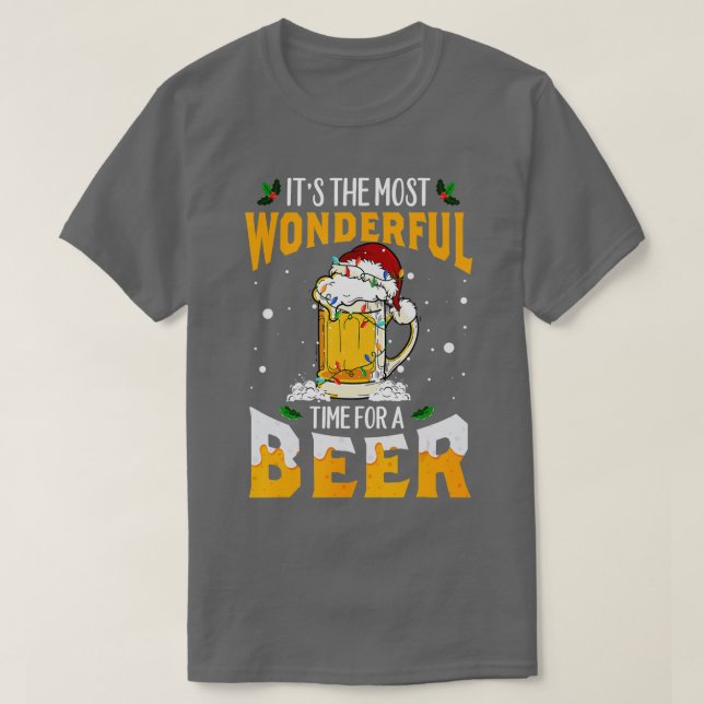 Camiseta Its The Most Wonderful Time For A Beer Christmas S (Diseño del anverso)