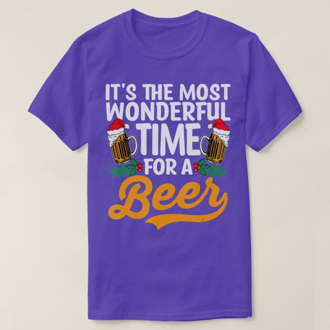 Camiseta Its The Most Wonderful Time For A Beer Christmas S (Diseño del anverso)