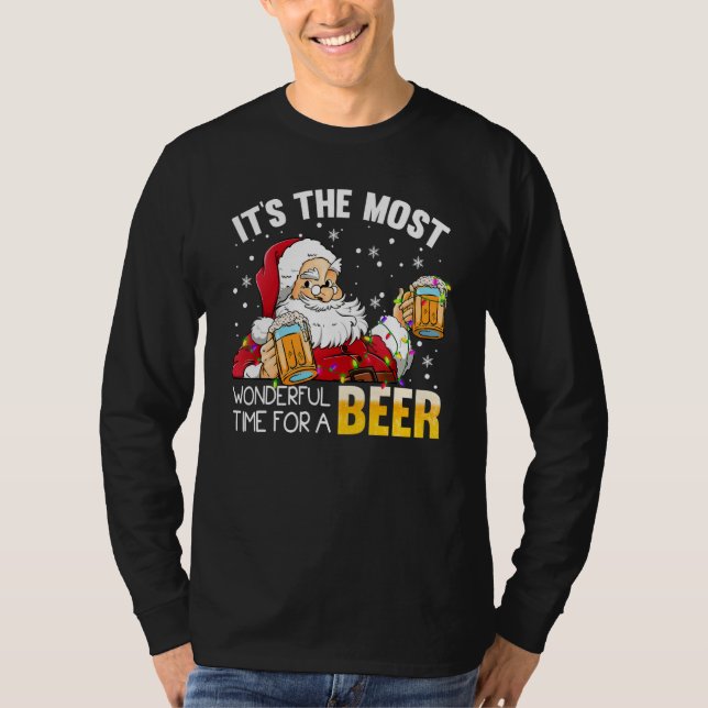 Camiseta Its The Most Wonderful Time For A Beer Christmas S (Anverso)