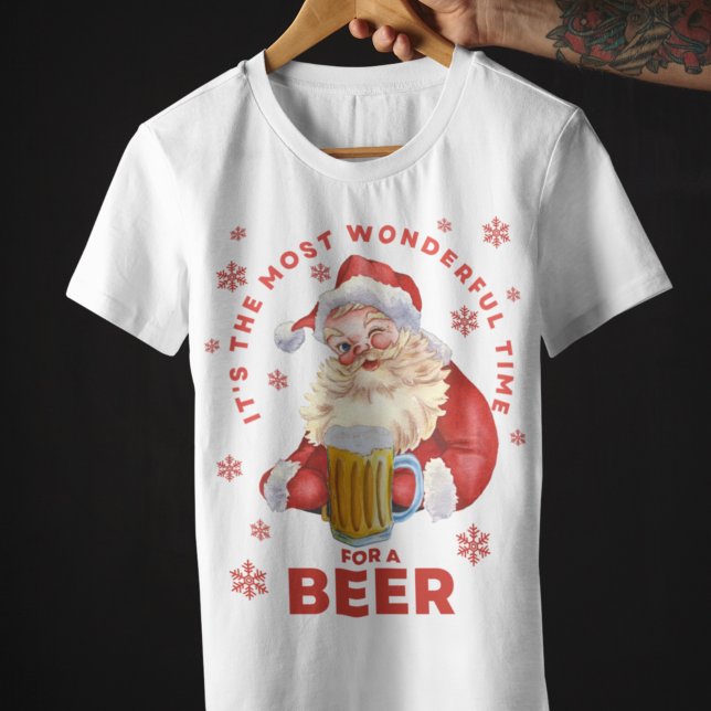 Camiseta It's The Most Wonderful Time for a Beer Xmas Santa (Subido por el creador)