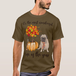 Camiseta Its the most wonderful time of the year Pug Autumn