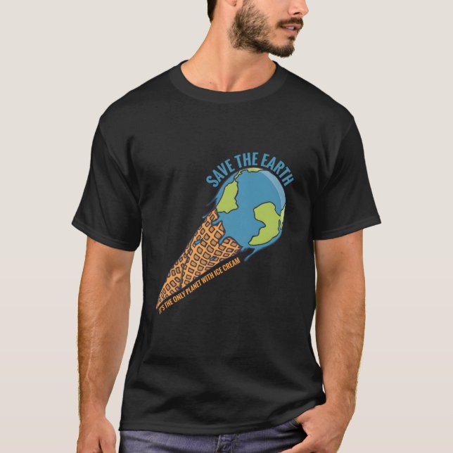 Camiseta It'S The Only Planet With Ice Cream Eh (Anverso)