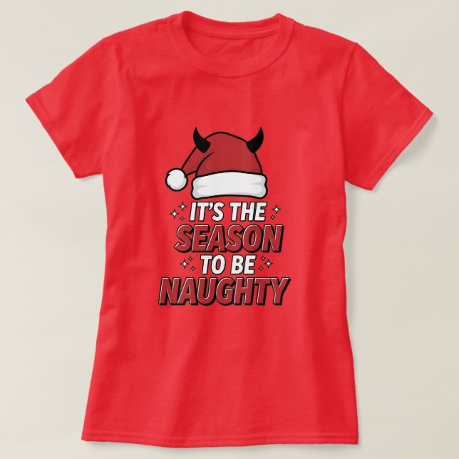 Camiseta It's the season to be naughty (Diseño del anverso)