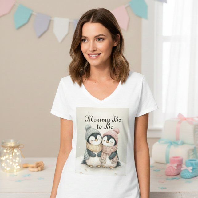 Camiseta Its Twins Penguin Baby Shower Boy Girl Winter  (Subido por el creador)
