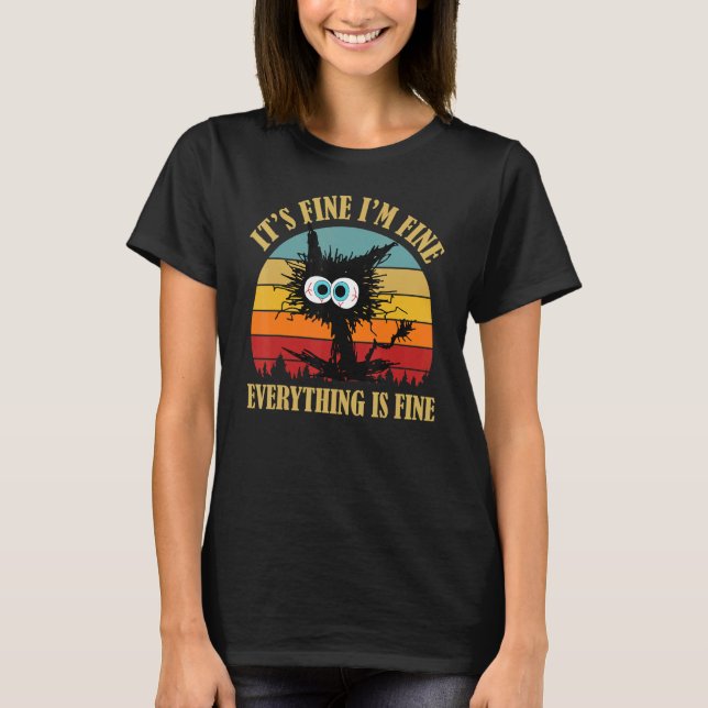 Camiseta ITu2019S FINE IM FINE Everything Is Fine  Black Ca (Anverso)