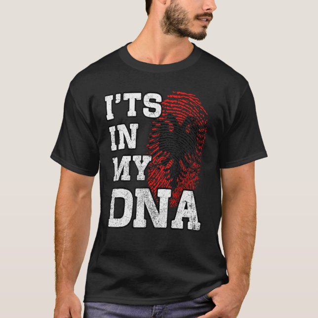 Camiseta Itu2019s In My DNA Albanian Fingerprint Proud Alba (Anverso)