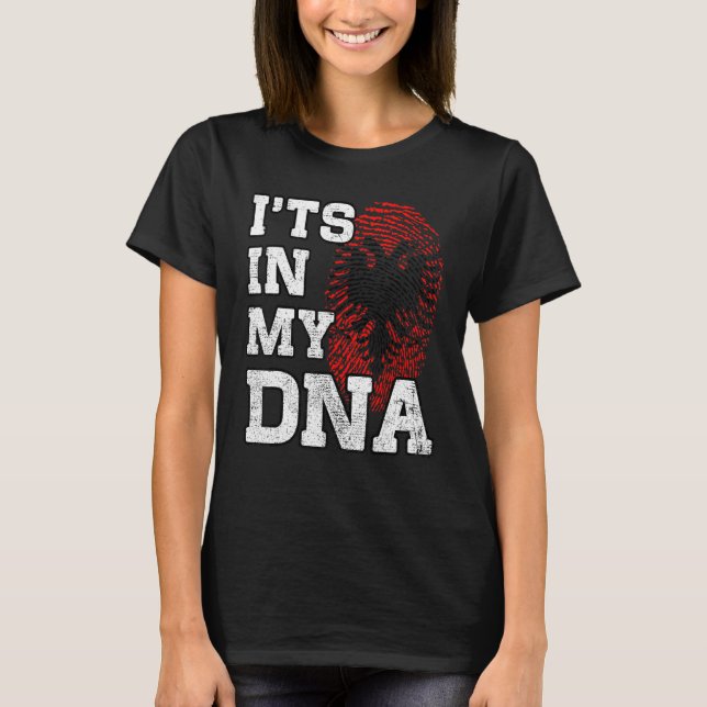 Camiseta Itu2019s In My DNA Albanian Fingerprint Proud Alba (Anverso)