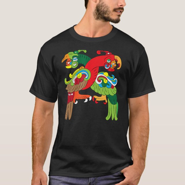 Camiseta Itzamnaaj combinado con la deidad de las aves maya (Anverso)