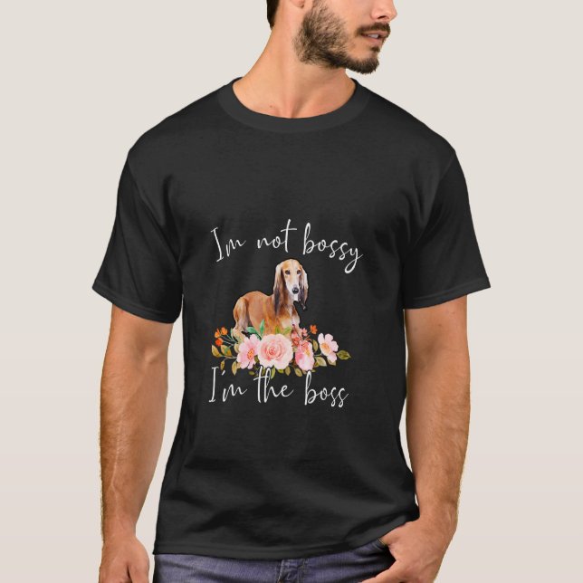 Camiseta Iu2019m No Bossy Iu2019m El Jefe Saluki (Anverso)