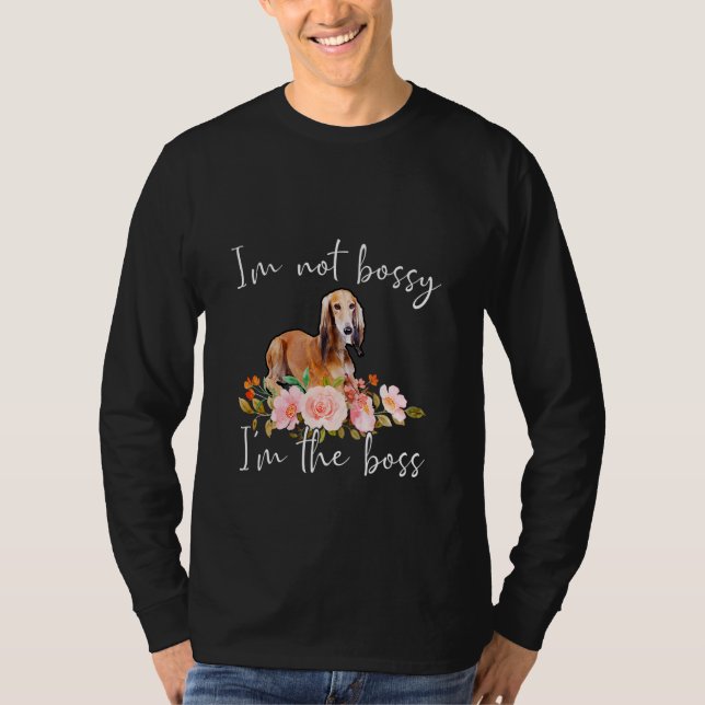 Camiseta Iu2019m No Bossy Iu2019m El Jefe Saluki (Anverso)