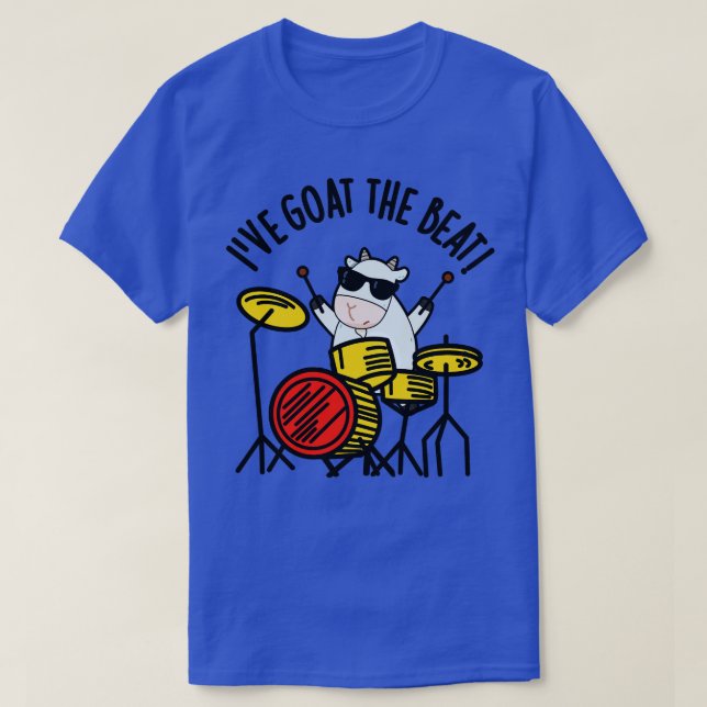 Camiseta Ive Goat The Beat Funny Drummer Pun (Diseño del anverso)