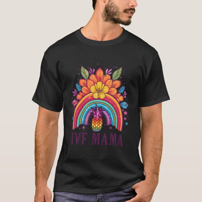 Camiseta Ivf Mama Eapple Rainbow Ivf Mom Fertility Surrogat (Anverso)