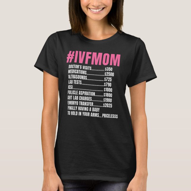 Camiseta Ivf Mom Fertiled Egg In Vitro Fertilization Price (Anverso)