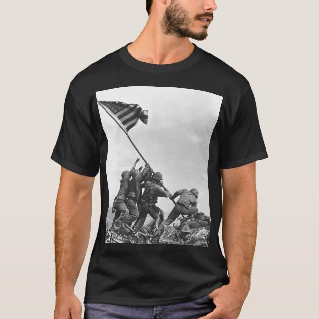 Camiseta Iwo Jima izando la bandera estadounidense (Anverso)