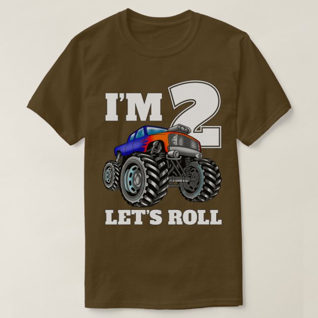 Camiseta Ix27m 2 Camión Monstruo Roll Letx27s Segundo Cumpl (Diseño del anverso)