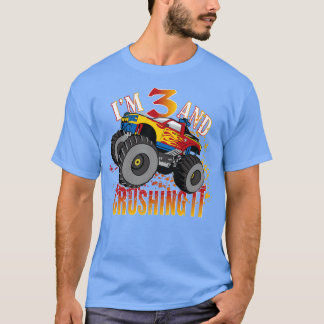Camiseta Ix27m 3 y aplastarlo Monstruo de tercer cumpleaños